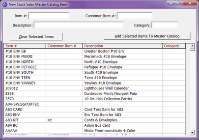 14 StockSales MasterCatItem